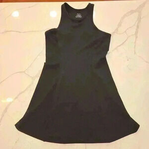Willit Womens Fit & Flare Racer Back Tank Exercise Dress Black Size Large